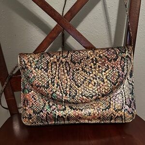 Elegant Multicolor Snake Print Women's Bag